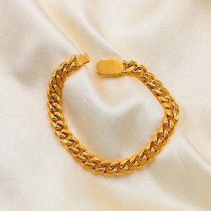 قلادة من الفولاذ المقاوم للصدأ الأساسية الأكثر مبيعًا ، قلادة كلاسيكية من الذهب الأسود بلون معدني صلب ، سلسلة ربط كوبية للرجال - Product Image 2