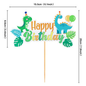 Adorno <span class=keywords><strong>de</strong></span> papel brillante para pastel, soporte <span class=keywords><strong>de</strong></span> fiesta <span class=keywords><strong>de</strong></span> animal para magdalenas - Product Image 2