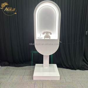 NIKA Hot Sales Party <strong>Wedding</strong> Phone Booth with LED Light Audio <strong>Guestbook</strong> Stand White Telephone Booth <strong>for</strong> <strong>Wedding</strong> Decoration - Product Image 2