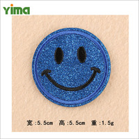 Brodé Applique Expression Sourire Visage Broderie Patch Paillettes Mode Patch pour Vêtements Jeans