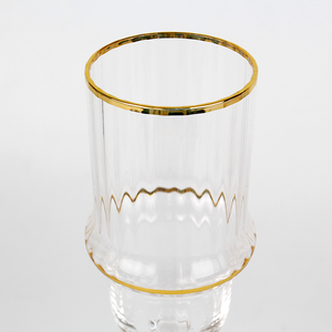 Crystal Glass Red Wine Glass Goblet Ribbed Stemware Glassware Art Deco <b>Vintage</b> <b>Coupe</b> Glasses <b>Champagne</b> Flute - Product Image 4
