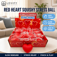 Balle anti-stress souple Cœur Rouge 2026 à rebond lent, jouet sensoriel à presser doucement pour apaiser les mains, soulager la pression et apaiser au quotidien