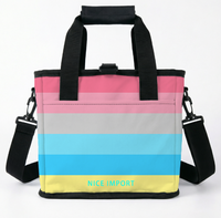 Sac isotherme pliable Genderflux Rainbow pour le travail, le camping, étanche et anti-fuite avec bandoulière