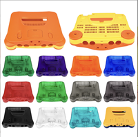 Kit Casing Pengganti N64 Transparan Merah, Casing Konsol Lengkap dengan Obeng dan Kotak Warna