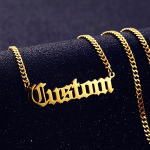 Gioielli personalizzati collane con nome personalizzato cafenas <span class=keywords><strong>Acero</strong></span> Inoxidable donna uomo collana girocollo in oro rosa argento - Product Image 6