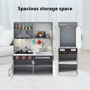 مجموعة ألعاب مطبخ خشبية للأطفال للعب التظاهري مع أدوات طهي واقعية للتعلم المبكر ولعب الأدوار - Product Image 5