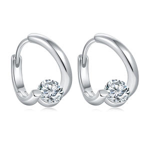 Pendientes de Aro Unisex Rui Zun (Estilo Antiguo), Joyería de Moda, Moissanita de Silicona de 0.5 Quilates, Regalo - Product Image 2