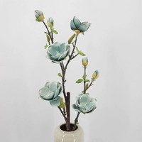 Buket Bunga Magnolia Buatan Sentuhan Realistis Ukuran Besar Gaya Cina Dekorasi Lantai Ruang Tamu Hari Valentine Grosir