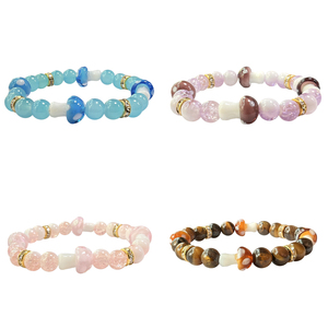 Bracelet ajustable en perles de <span class=keywords><strong>verre</strong></span> colorées avec breloque champignon en <span class=keywords><strong>verre</strong></span>, style bohème, pour la plage et le printemps, cadeau de bijoux - Product Image 6
