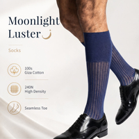 Chaussettes habillées bleues de luxe de haute qualité, montantes, personnalisées, style printemps, fines, confortables et respirantes
