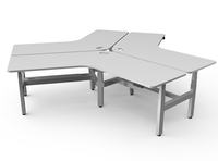 Poste de travail électrique assis-debout pour trois personnes, bureau de personnel, table pour ordinateur portable réglable en hauteur, bureau d'ordinateur moderne en métal