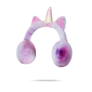 Warme, bunte Regenbogen-Tierohrenwärmer aus Kunstfell, Einhorn-Stirnband - Product Image 1