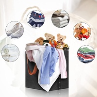Panier à linge pliable gris foncé de grande capacité, corbeille en feutre, pour les vêtements, les jouets pour enfants, livraison gratuite