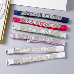 Bretelles de soutien-gorge en <span class=keywords><strong>strass</strong></span> de haute couture de 1,5 cm, sexy, épaules dénudées, Love Secrets, antidérapantes, invisibles, peuvent être exposées, en spandex/nylon - Product Image 2