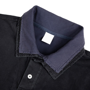 เสื้อยืดแขนยาว<span class=keywords><strong>ค</strong></span>อปกโปโลผ้าฝ้ายแท้ 100% ย้อมสีแบบ Dip Dyed สองชั้น ดีไซน์สองชิ้นหลอกๆ ทรงหนา ซักย้อมแบบ Acid Wash สำหรับผู้ชาย <span class=keywords><strong>ค</strong></span>ุณภาพสูง - Product Image 2