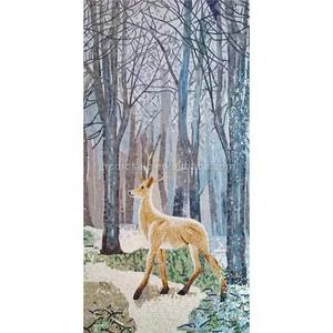 Cerf des <span class=keywords><strong>bois</strong></span> personnalisé fait à la main glace <span class=keywords><strong>Jade</strong></span> verre mosaïque murale wapiti à longues cornes décoration murale naturelle forêt série mosaïque Puzzle carreaux - Product Image 1