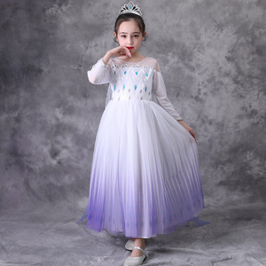 Robe de princesse Elsa inspirée de <span class=keywords><strong>La</strong></span> <span class=keywords><strong>Reine</strong></span> <span class=keywords><strong>des</strong></span> <span class=keywords><strong>Neiges</strong></span> pour filles, avec corsage orné de diamants, manches longues, en tulle, costume de cosplay pour fête de Noël - Product Image 4