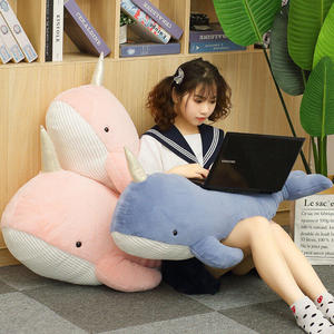 Peluche Premium Morbido e Carino Serie Oceano, Cuscino Peluche <span class=keywords><strong>Balena</strong></span> <span class=keywords><strong>Rosa</strong></span> e Narvalo Blu - Product Image 4