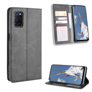 Nouvel arrivage Boucle magnétique commerciale <span class=keywords><strong>Coque</strong></span> en cuir vintage rétro <span class=keywords><strong>pour</strong></span> <span class=keywords><strong>OPPO</strong></span> A53 2020 - Product Image 1