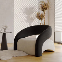 Fauteuil de salon moderne minimaliste italien de luxe léger, design incurvé en forme de S, pour salon, balcon, petit appartement - Garantie 5 ans