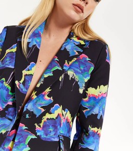 Blazer estampado con un solo botón y bordado 3D de Flower of Mars para trajes de negocios, trajes y blazers para mujer - Product Image 5