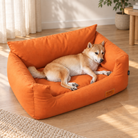 Canapé-lit pour animaux de compagnie en cuir PU moderne, facile à nettoyer, imperméable, amovible, pour chats et chiens de petite, moyenne et grande taille