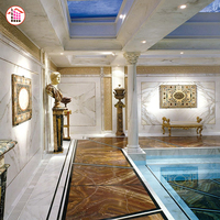 Projet d'hôtel villa de luxe, murs en marbre blanc, colonnes, piliers, fond en marbre, carreaux de granit, prix du marbre blanc en Inde
