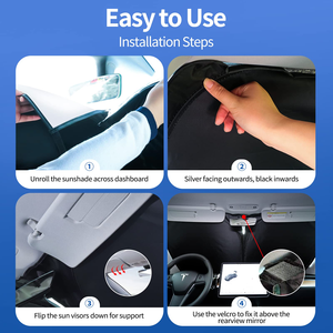 Parasol de Alta Calidad para Parabrisas de Coche, Diseño Deportivo de Poliéster, para Tesla Model Y 3 S, Parasol para Ventana Delantera - Product Image 4