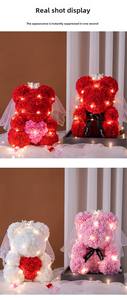 Elegante 40cm <span class=keywords><strong>Teddy</strong></span> <span class=keywords><strong>Bear</strong></span> Rose LED Light String Coroa Dia das Mães Dia das Bruxas Graduação da Mulher Flores Decorativas Dia do Pai - Product Image 4