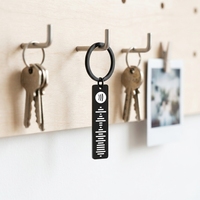 Porte-clés Spotify personnalisé gravé au laser en acier inoxydable plaqué multicolore pour les amateurs de musique, cadeau pour couple, souvenir, cadeau d'anniversaire