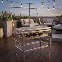 Barbecue Rotatif Commercial Portable d'Extérieur en Acier Inoxydable 304 avec Rôtissoire à Charbon de Bois