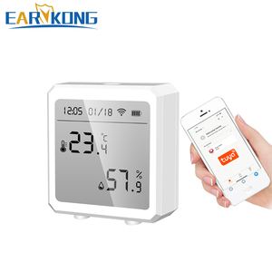 Termómetro higrómetro para interiores, con pantalla LCD, compatible con Alexa, Google Home, Tuya, Sensor de temperatura inteligente, WiFi, Detector de humedad - Product Image 1