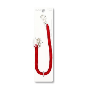 Portachiavi con Molla 26cm Rosso, Meccanismo a Molla per Chiavi e Accessori - Product Image 1