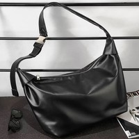 Bolso Bandolera de Gran Capacidad para Hombre, Estilo Hobo, Suave y Holgado, con Correa Ajustable, para Viajes Largos, Compras Diarias