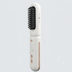 Ensemble de coiffure sans fil 2 en 1 - Brosse <span class=keywords><strong>à</strong></span> air chaud rechargeable, <span class=keywords><strong>fer</strong></span> <span class=keywords><strong>à</strong></span> friser pour les voyages, outil de coiffage ionique anti-frisottis pour tous les types de cheveux - Product Image 2