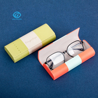 Étui à lunettes optiques en cuir coloré fait à la main, best-seller, logo personnalisé, emballage de lunettes, boîte magnétique