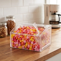 Ecobox Bac à Aliments en Vrac pour Bonbons, Riz, Farine, Céréales, Aliments Secs avec Cuillère, Design Transparent pour Présentation en Supermarché