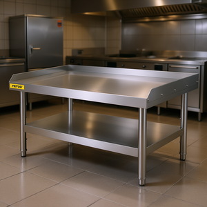 Supporto per Griglia in Acciaio Inox 48 X 30 Pollici, Attrezzatura da Cucina Commerciale Regolabile con Ripiano Portaoggetti - Product Image 2