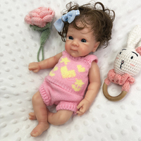 Poupée Reborn réaliste de 12 pouces avec peau veinée, cheveux bouclés en silicone souple, pour enfants, exposition artistique, cadeau