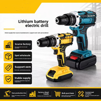 Perceuse-visseuse sans fil 21V à deux vitesses avec moteur à balais au lithium-ion, mandrin universel réversible - Perceuse électrique