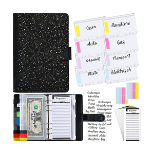 Creative Loose Leaf <b>Budget</b> Planner <b>Binder</b> Notebook Multi Function Leather Hardcover Pocket Diary Journal - Product Image 1