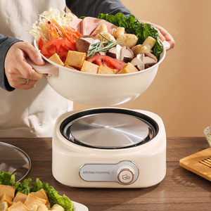 หม้อไฟฟ้าครัวเรือน Kitchen Mommy ขนาด 2 ลิตร ฝาแก้วนิรภัยอเนกประสงค์ สำหรับใช้ในบ้าน - Product Image 3