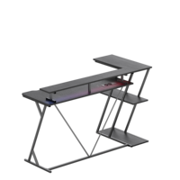 Bureaux informatiques ergonomiques modernes avec prises électriques, table d'ordinateur de bureau en bois avec étagère, table de bureau en gros