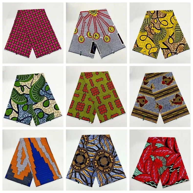 Véritable Wax à imprimés 100% coton, tissu africain Ankara à motifs Style Nigeria, prix de gros