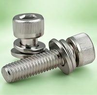 CupHead Hex Socket Combination Bolts, 304 Stainless Steel PreAssembled Screws with Flat & Spring Washer Fastening Hardware