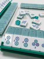 Tuiles de Mahjong américaines en acrylique bleu papillon de luxe, 160 pièces, coffret cadeau pour la maison, pour le divertissement et les jeux de société