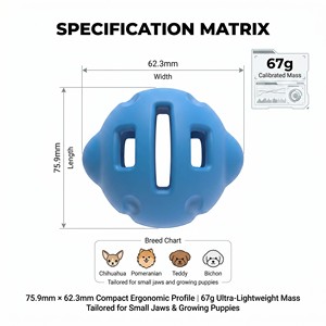 Jouet interactif en caoutchouc naturel pour chien, distributeur <span class=keywords><strong>de</strong></span> friandises, balle à mâcher pour chiots agressifs, idéal pour le nettoyage des dents et l'entraînement. - Product Image 6