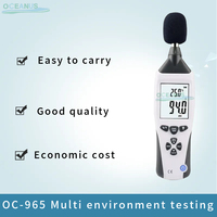 Sonometre de classe 2, testeur de niveau sonore 5 en 1, détecteur environnemental, anémomètre, thermo-hygromètre avec écran LCD rétroéclairé