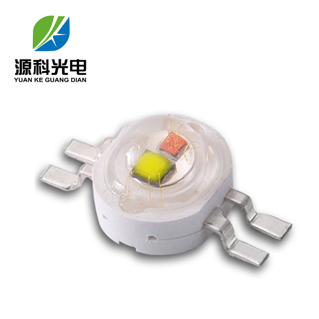 Shenzhen Factory Two Colours Yellow+White 2 in 1 Dual Color 4 Pins High Power LED Chip