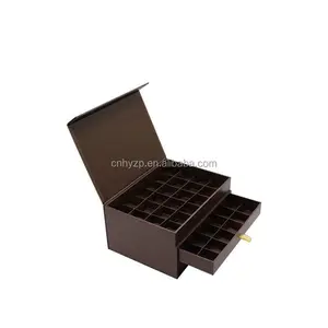 ब्लैक लक्ज़री चॉकलेट बॉक्स 3 परत पुस्तक आकार दराज कठोर चुंबकीय पैकेजिंग कपड़े जूते आभूषण कॉस्मेटिक बड़ी क्षमता के साथ